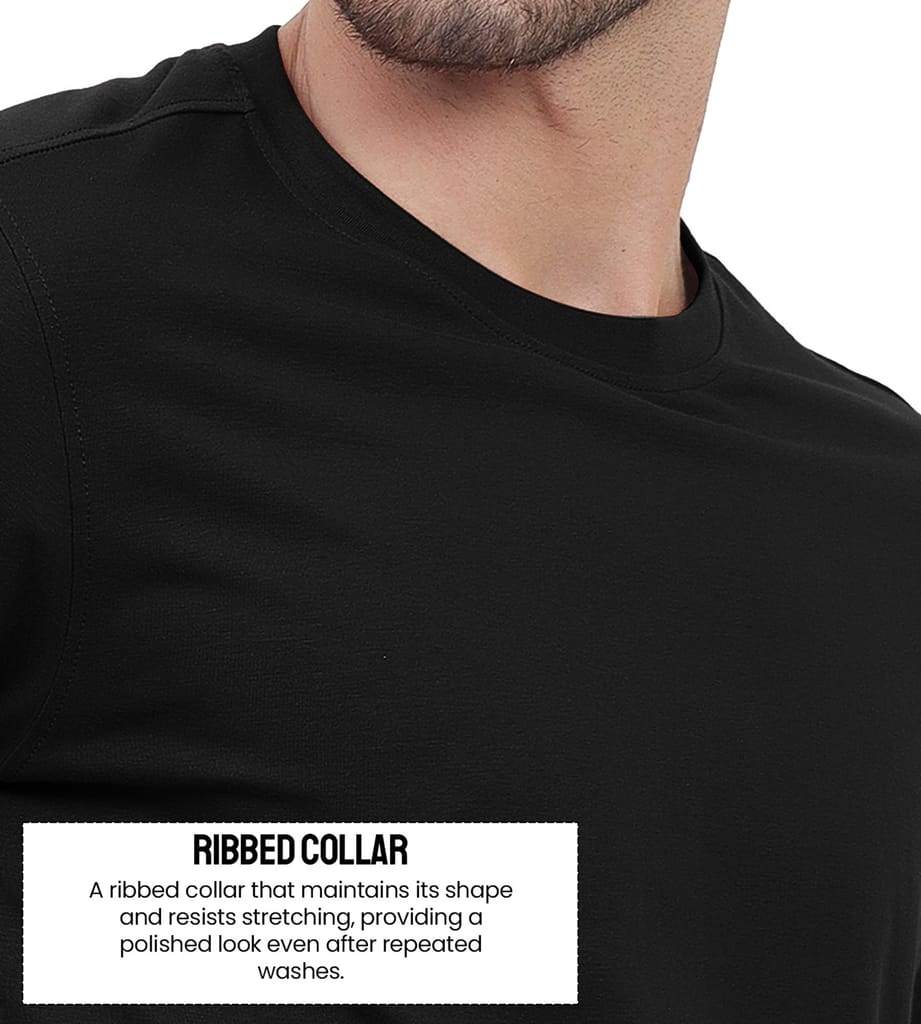 Freecultr Truly Classic Organic Men's Cotton T-Shirt | Solid Round Neck Half Sleeve | Plain Stylish t Shirts | Regular Fit | Casual T Shirt for Man Pack of 1-Carbon Black