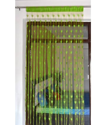Handloomwala Abstract Semi-Transparent Rod Pocket Curtain 6.5 ft ( Pack of 1 ) - Green
