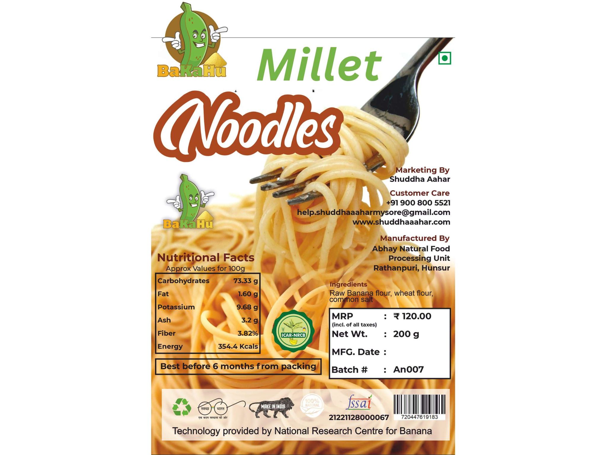 Bakahu - Millet Noodles 180g