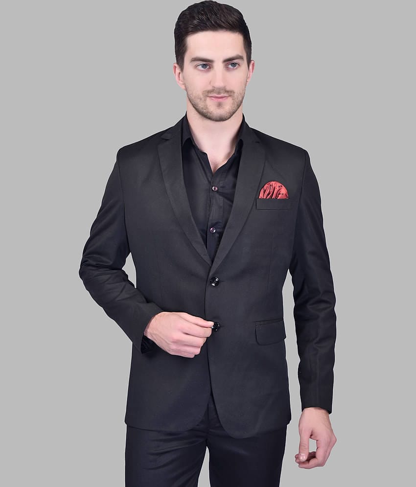 PRINTCULTR Cotton Blend Men's Blazer - Black ( Pack of 1 )