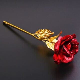 24K red Rose Flower Valentine Day With Box Unique Gift/friendship day gift