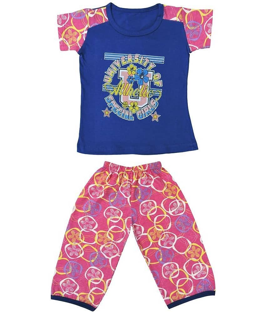 NARPAVI TRENDS Pack of 5 Girls Cotton Nightsuit Set ( Multi Color )