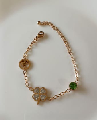 Rose Gold Plated Stainless Steel Floral Bracelet- STBR 2485