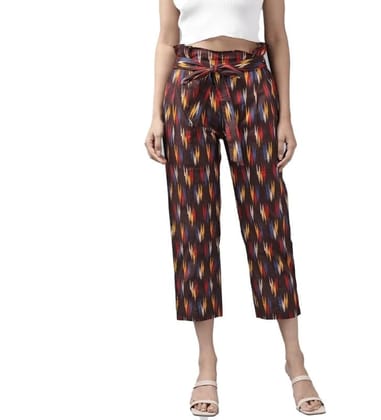 Women's Casual Printed Cotton Trouser Pant (Multicolor, L)-PID48595 Women's Casual Printed Cotton Trouser Pant (Multicolor, L)-PID48595