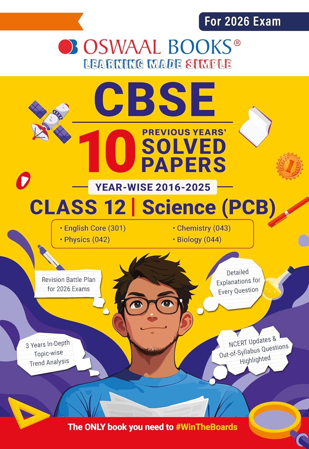 Oswaal CBSE 10 Years' Solved Papers, Yearwise (2016-2025) Class 10th (English Language & Literature, Social Science, Science and Mathematics Standard ) (For 2026 Exam) with Detailed instructions and aanlysis of trend pf questions [Paperback] Oswaal