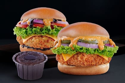 2 Veg Burgers + Dessert