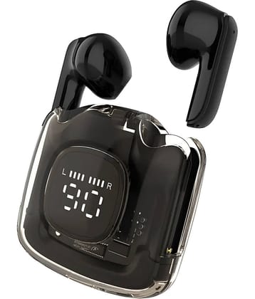 VEhop with Digital Display Bluetooth True Wireless (TWS) In Ear 30 Hours Playback Fast charging,Dual pairing IPX4(Splash & Sweat Proof) Black