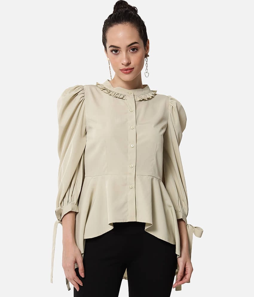 ALL WAYS YOU Women's Polyester Asymmetrical Top ( Beige )
