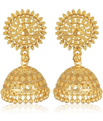 VIVASTRI Golden Jhumki Earrings ( Pack of 1 )