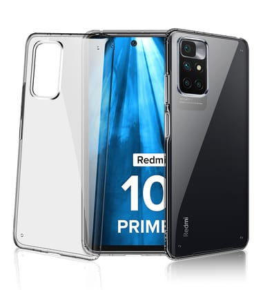 Ice Crystal Series Hybrid Transparent PC Military Grade TPU Back Cover for Xiaomi Redmi 10 Prime, 6.5 inch, Black Clear