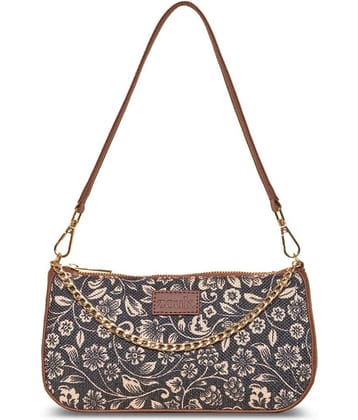 Zouk Shoulder Bag Jute Set of 1 ( Black )