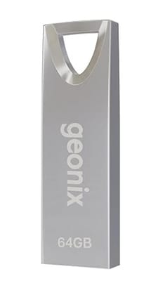 Geonix Pendrive I Silver I USB 2.0 I Keyring Design I Lightweight I Variant 64GB I 5 Years Warranty 64GB