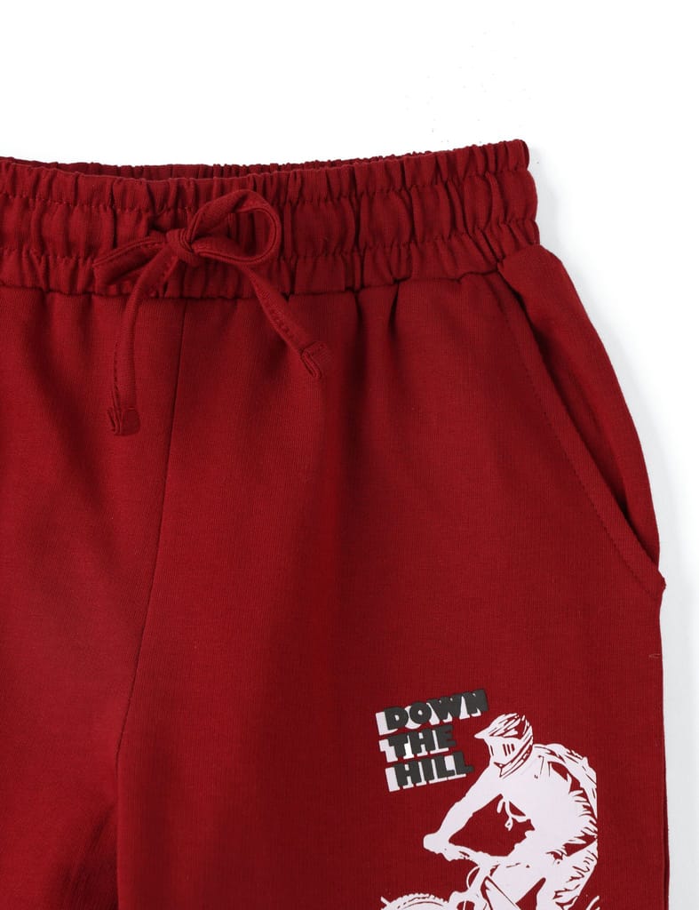 New Kids Boys Shorts Cotton French Terry Winery Red Mountain Bike 2025 at ShopCircuit | ONDC