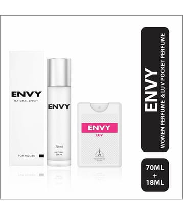 Envy Natural Perfume Spray 70ml & Luv Pocket Perfume 18ml for Women (Pack of 2)