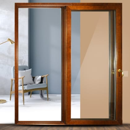 ZAFFIRO Aluminium-Clad Wood Sliding Premium Quality Door (in 6ft X 8ft)