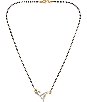 AanyaCentric Golden Mangalsutra ( Pack of 1 )