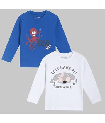 ETCHED DESIGN Pack of 2 Boys Cotton T-Shirt ( Multicolor )
