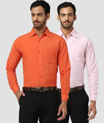 DESHBANDHU DBK - Multicolor Cotton Regular Fit Men's Formal Shirt (Pack of 2)