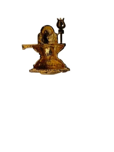 Patwari Arts Lord Shivling Car Dashboard Idol, Gold and Black, Crystal-Studded Decorative Statue.