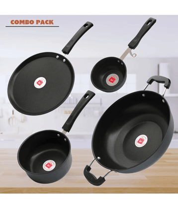LAZYWINDOW Grey Hard Anodised Non-Stick Cookware Sets ( Set of 1 )