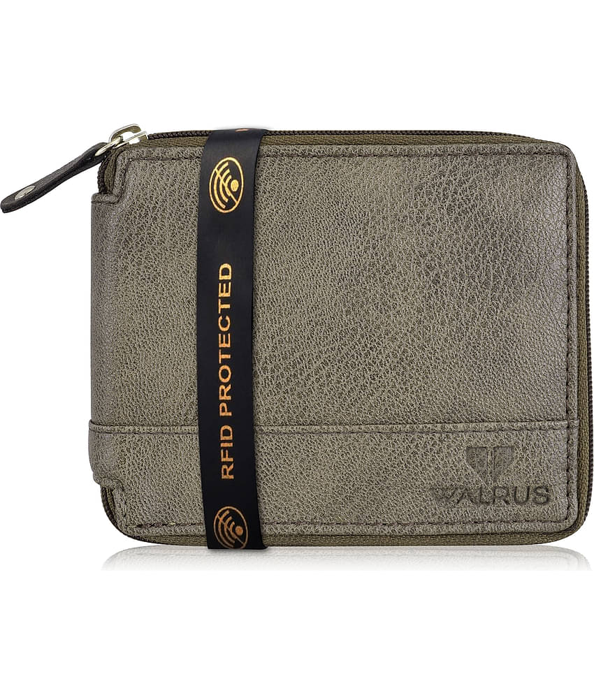 Walrus Faux Leather Gray Casual Regular Wallet