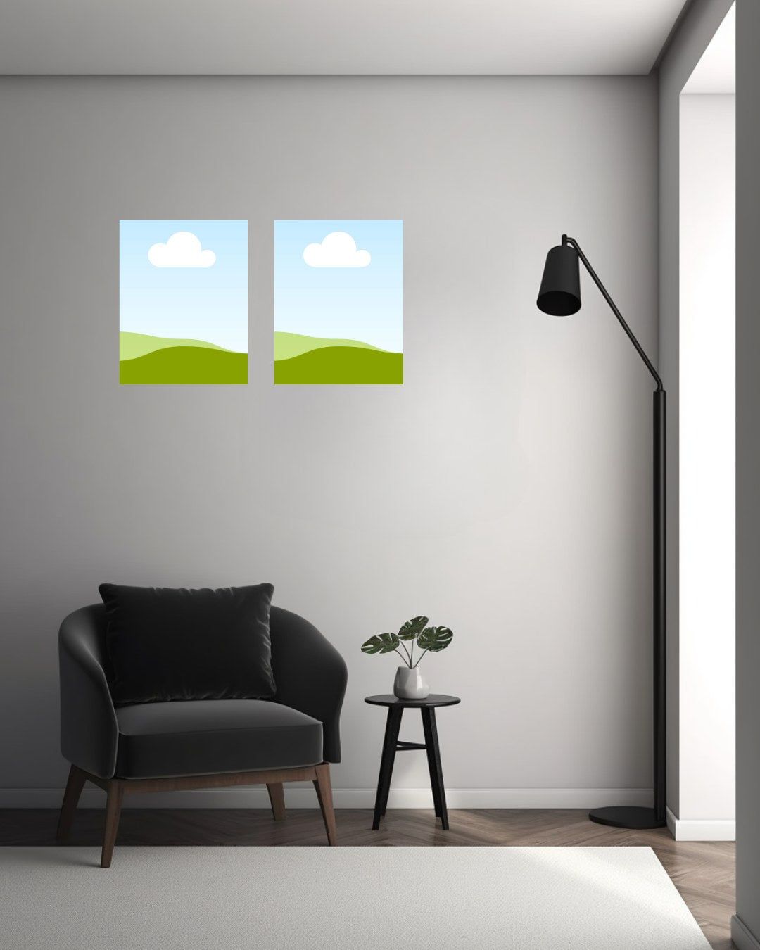 Customized Wall Self Adhesive Poster - Set of 2 - A4