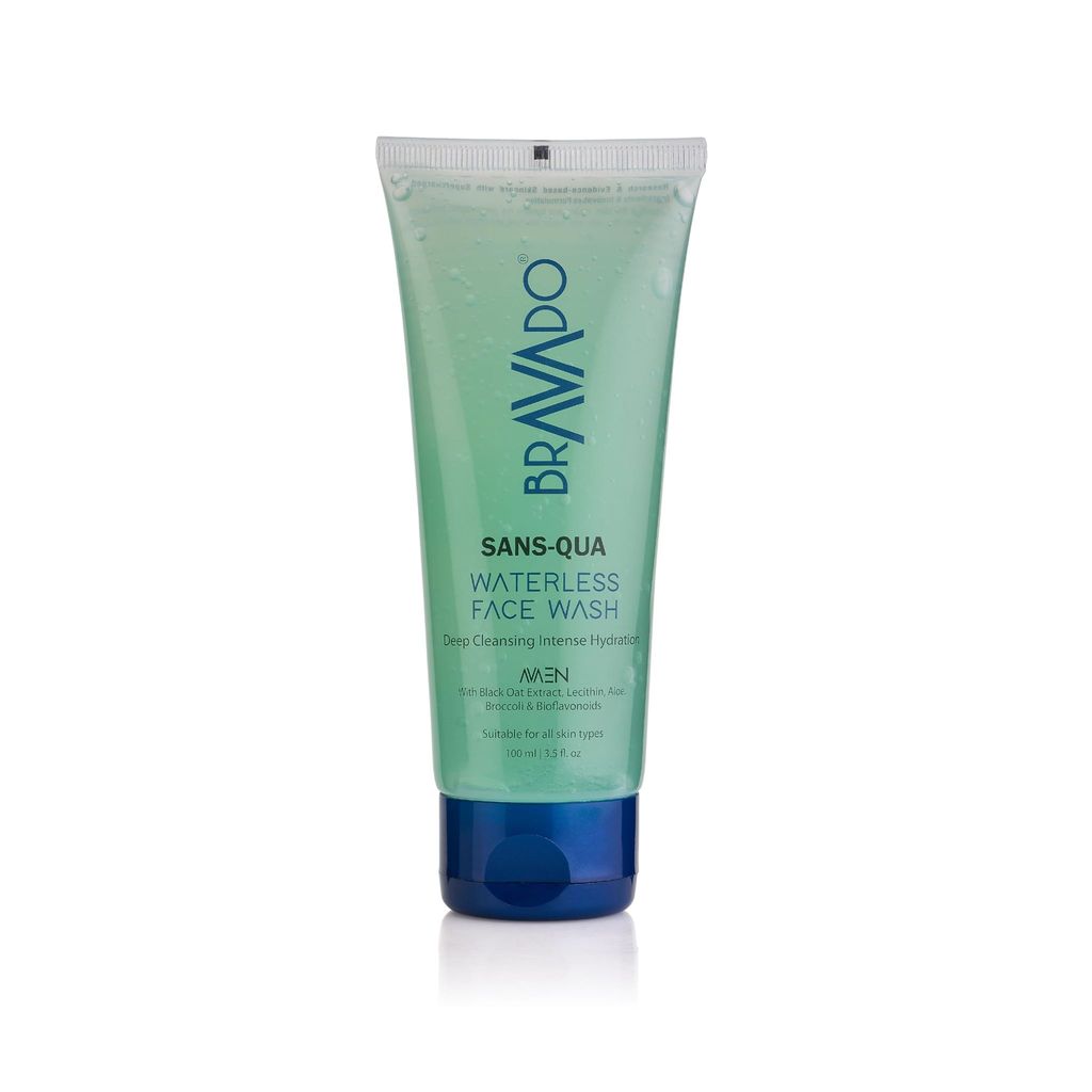 BRAVADO Sans-Qua Waterless Face Wash with Niacinamide | Detox, For Acne & Pimples, Clears Dirt, Oil Control | Deep Cleansing & Moisturizing | for Dry & Oily Skin | Face Cleanser, Facial Wash |100ml
