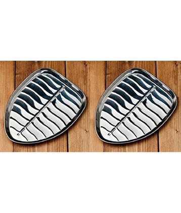 Dynore 2 Pcs Stainless Steel Silver Tray