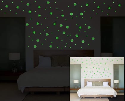 DreamKraft Glow in The Dark Stars for Ceiling Christmas Decoration (Green, 25 cm X 25 cm X 1 cm)