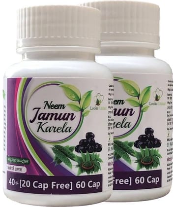 Looks United Neem Karela Jamun Capsule 60 No.S Pack of 2
