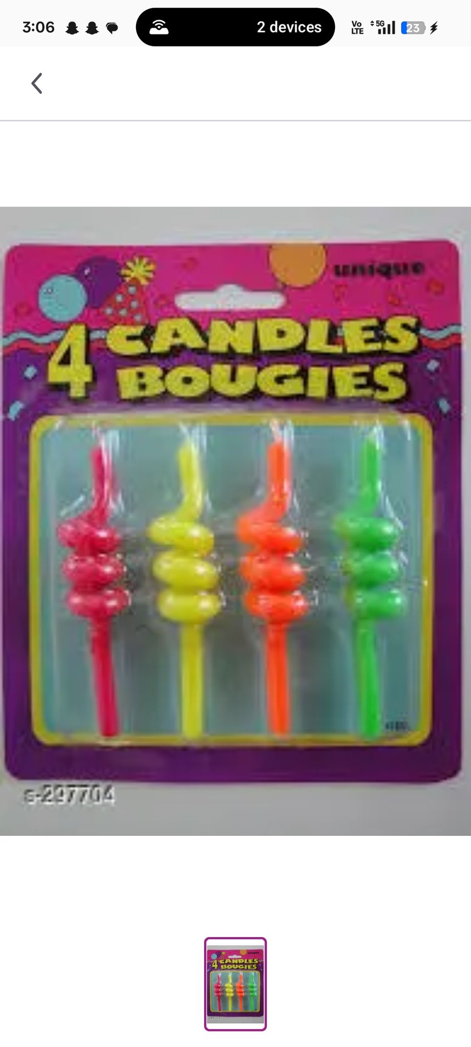 Birthday Spiral Candle