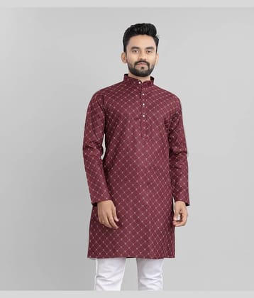 Nofilter Maroon Cotton Blend Men's Regular Kurta ( Pack of 1 )