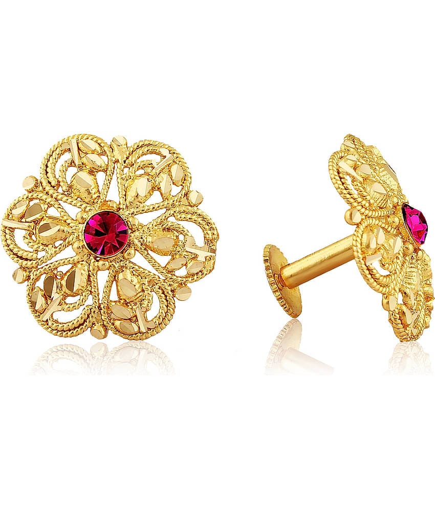 Vighnaharta - Golden Stud Earrings ( Pack of 1 )