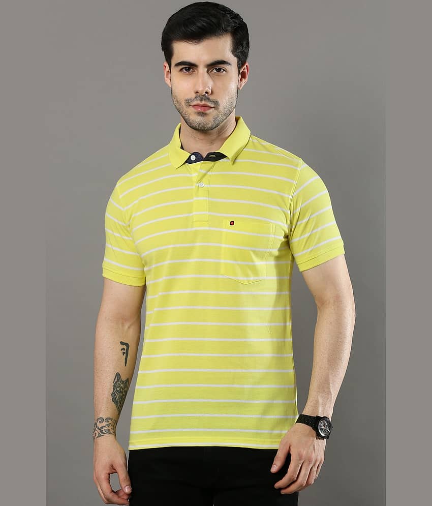 Cool Colors - Yellow Cotton Regular Fit Men's Polo T Shirt ( Pack of 1 )