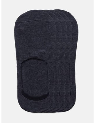 5 Pairs Unisex Casual Cotton Blended Solid No-show Socks (Dark Grey)