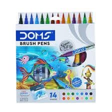 DOMS BRUSH PENS 12 PENS+1 METALIC SILVER+1 BLENDED BRUSH