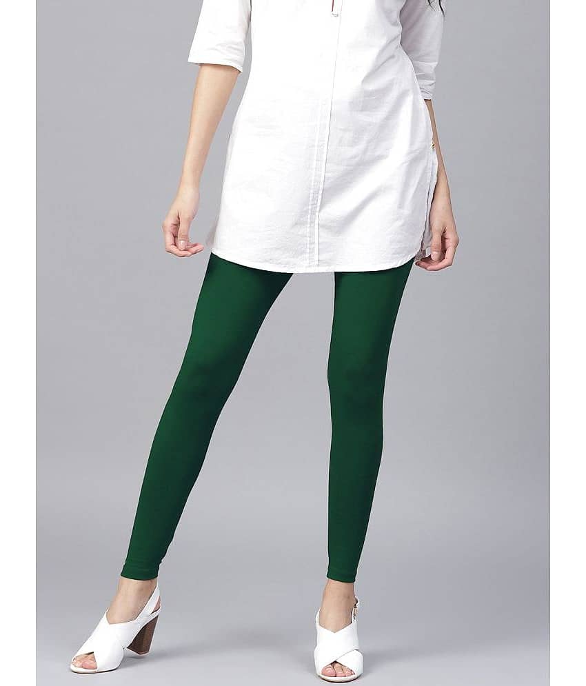 TCG - Green Cotton Blend Women's Leggings ( Pack of 1 )
