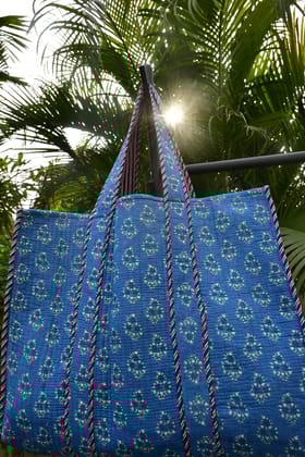 Indigo Buta Tote Bag | Hand Block Print | Eye Catcher