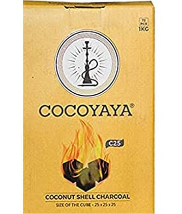 PUFF SMART Coconut Charcoal Odorless Square Shaped Hookah Charcoals Charcoal Coal Coals for Hookah (1kg) 72 pcs