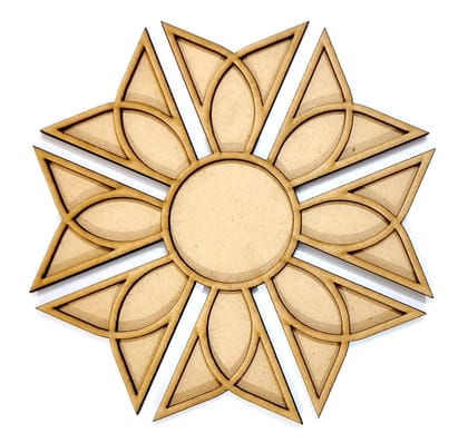 Brand Zero Double Layer MDF Rangoli Base - Design 1004 - Select Your Preference Of Size & Thickness