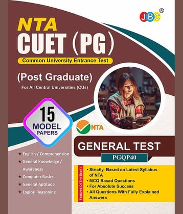 JBC Press NTA CUET PG General Test 2022, 15 Model Papers Based On Latest CUET PG Exam Pattern, One Of The Best CUET Entrance Exam Book 2022 Among CUET Entrance Exam Books 2022, Crack CUET PG Easily
