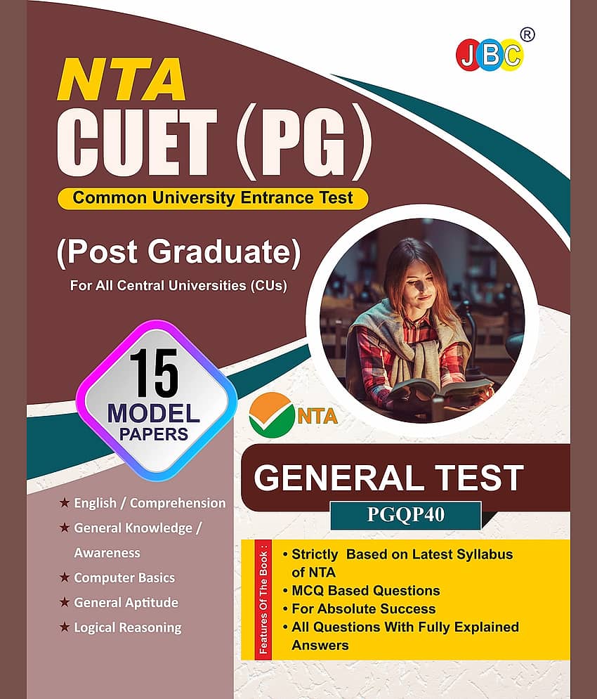 JBC Press NTA CUET PG General Test 2022, 15 Model Papers Based On Latest CUET PG Exam Pattern, One Of The Best CUET Entrance Exam Book 2022 Among CUET Entrance Exam Books 2022, Crack CUET PG Easily