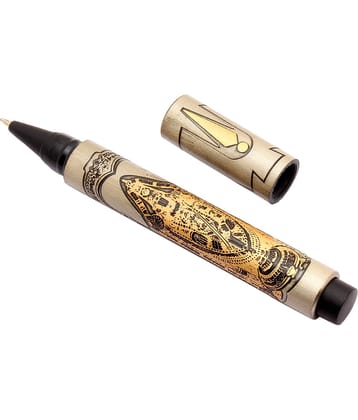 Srpc Sumo Lord Tirupati Balaji Engraved Ball Point Pen Golden Trims Blue Refill