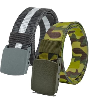 Loopa Multi Nylon Casual Belt Pack of 2 - None