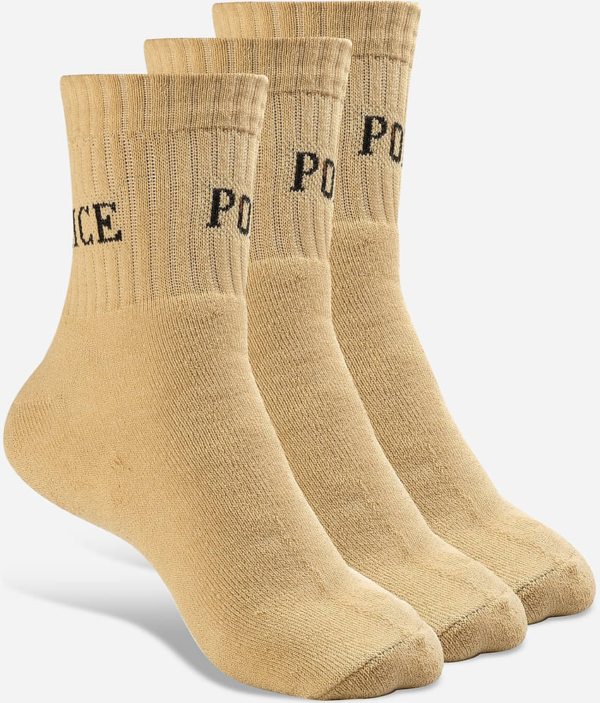 Texlon Cotton Blend Men's Printed Multicolor Mid Length Socks ( Pack of 3 )