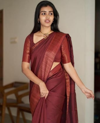 Women's Silk Printed Saree With Unstitched Blouse 5.5Mtr (Maroon)-PID60340 Women's Silk Printed Saree With Unstitched Blouse 5.5Mtr (Maroon)-PID60340