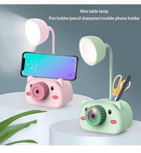 Little Station 4 in1 Table lamp with Pencil Cutting lamp led Light and Pen Barrel with USB Charging Cable in Study lamp(Pack of 1)