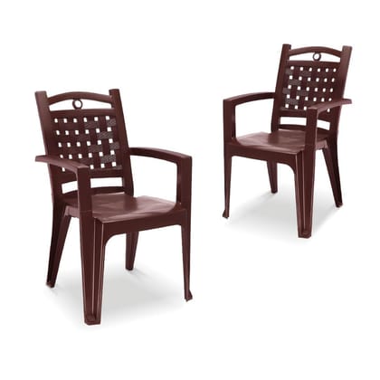 MAHARAJA Sonny for Home, Office | Comfortable | Arm Rest | Bearing Capacity up to 200 Kg Plastic Outdoor Chair