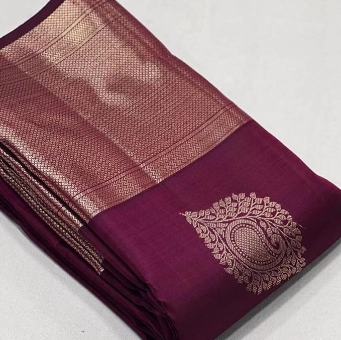 Luxurious Soft Kanjivaram Silk Saree with Intricate Banarasi Weave (Blouse Piece Included)