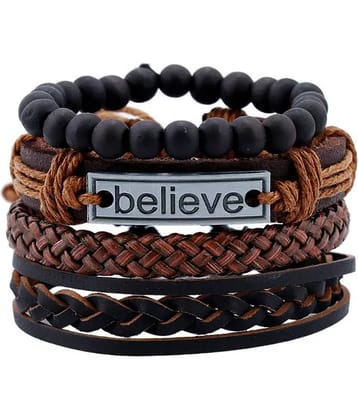 FASHION FRILL Brown Bracelet ( Pack of 4 )